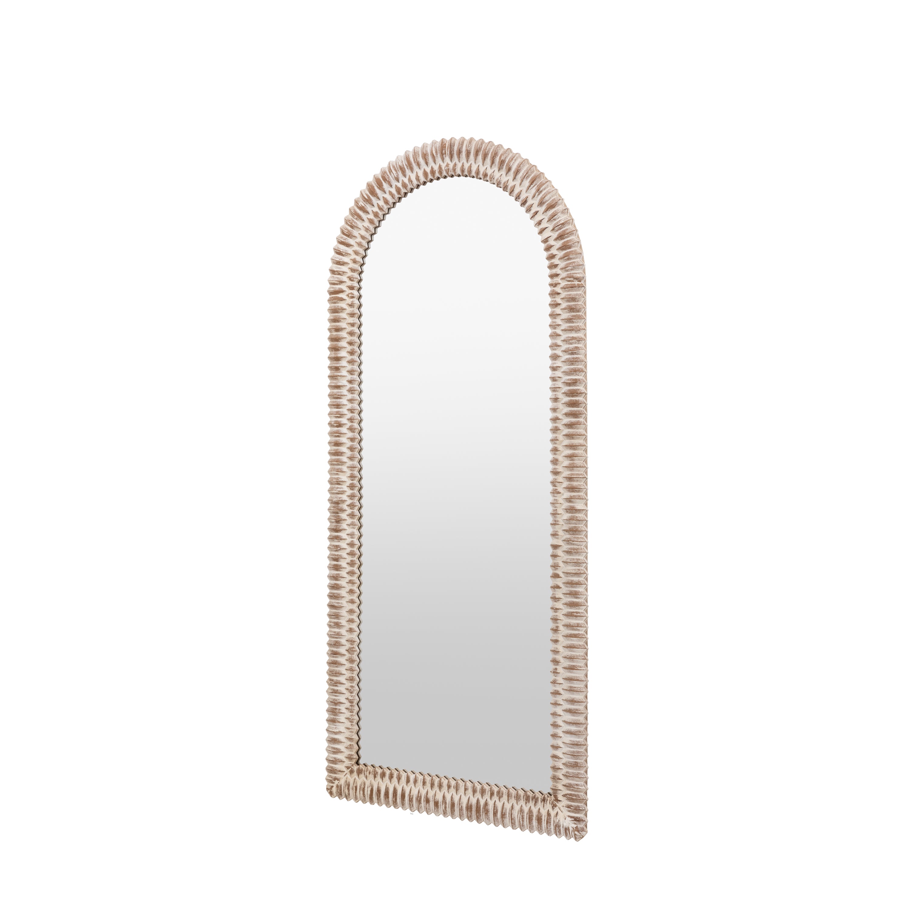 Chambery Arch White Wash Full Length Leaner Mirror